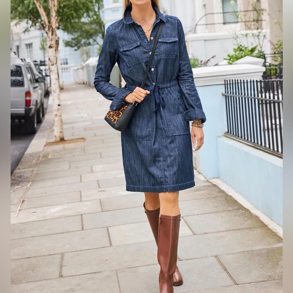 NWT Talbots Adjustable TIE WAIST DENIM SHIRTDRESS - FAIRFIELD WASH Size 22w
